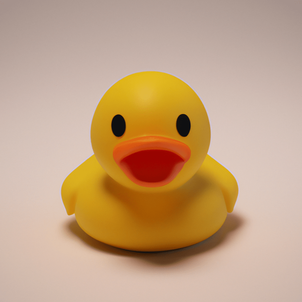 a photograph of a rubber duck